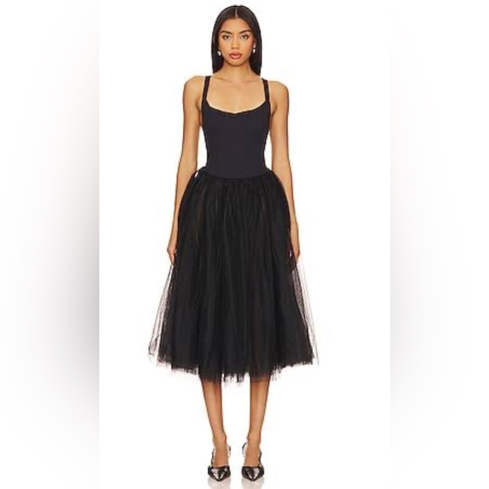 Free People x Intimately FP Let's Talk Tutu Tulle Slip Dress Black XS